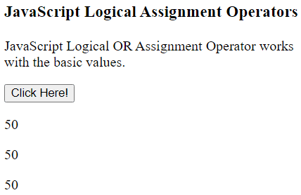 JavaScript 逻辑赋值运算符