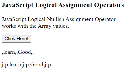 JavaScript 逻辑赋值运算符