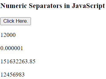 JavaScript 数字分隔符