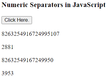 JavaScript 数字分隔符