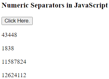 JavaScript 数字分隔符