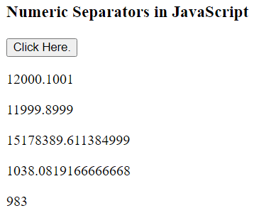 JavaScript 数字分隔符