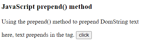 JavaScript prepend()方法