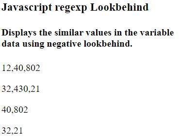 Javascript 正则表达式的Lookbehind