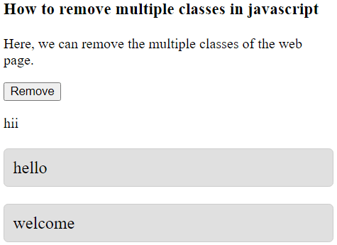 JavaScript 如何移除类