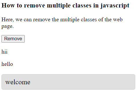 JavaScript 如何移除类