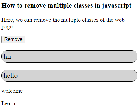 JavaScript 如何移除类