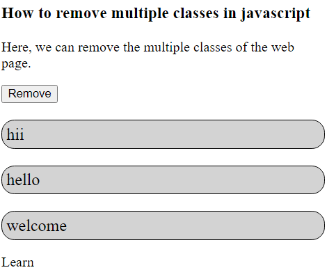 JavaScript 如何移除类