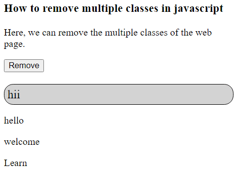 JavaScript 如何移除类