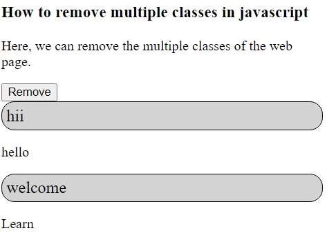 JavaScript 如何移除类