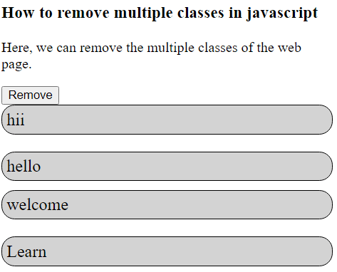 JavaScript 如何移除类