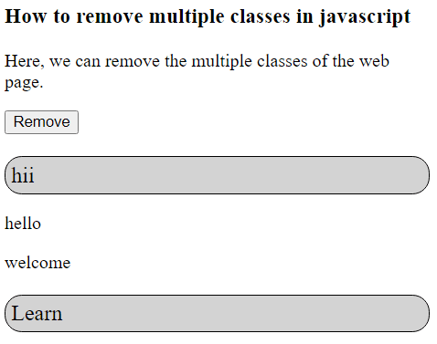 JavaScript 如何移除类