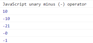 JavaScript 一元运算符