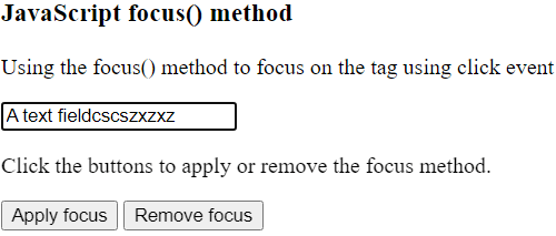 Javascript Focus方法