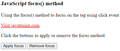 Javascript Focus方法