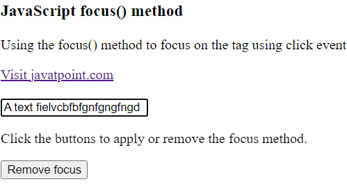 Javascript Focus方法