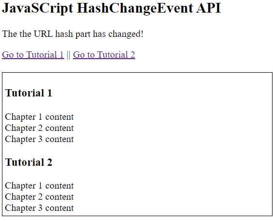 JavaScript hashchange 事件