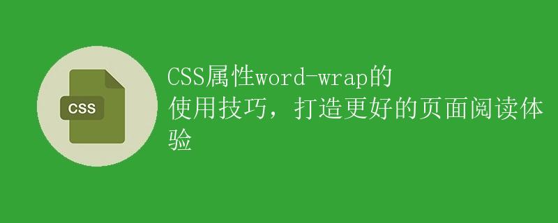 CSS属性word-wrap的使用技巧，打造更好的页面阅读体验