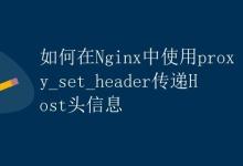 如何在Nginx中使用proxy_set_header传递Host头信息|极客笔记