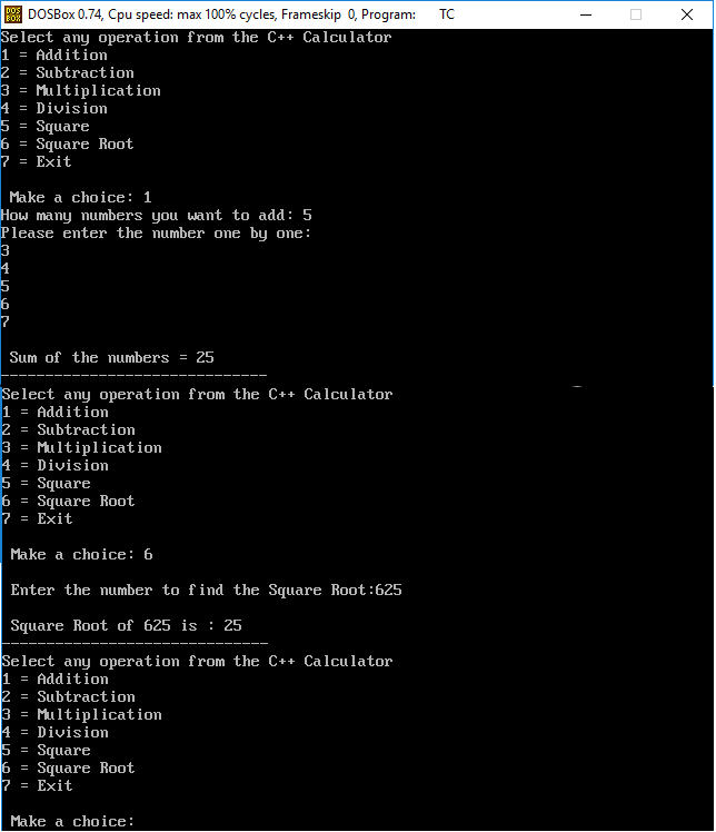 C++ 计算器程序