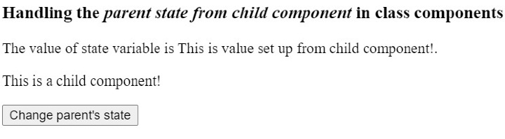 如何在ReactJS中从子组件设置父组件的状态