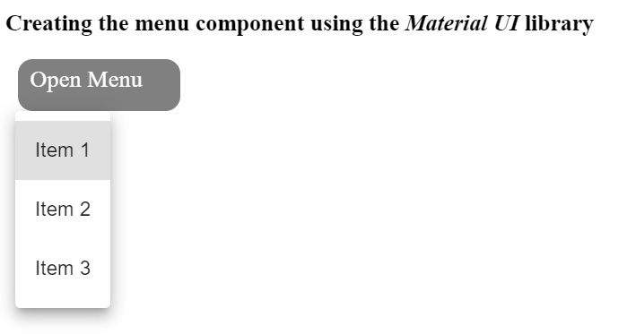 如何在ReactJS中创建菜单项组件