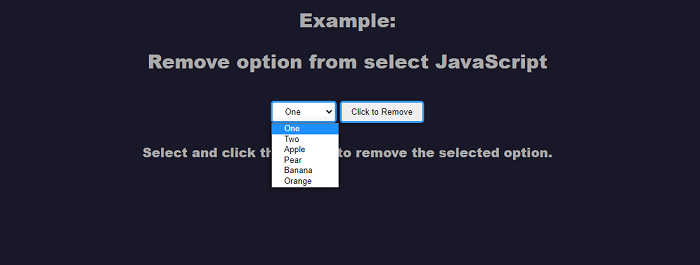 移除JavaScript中的选择列表选项