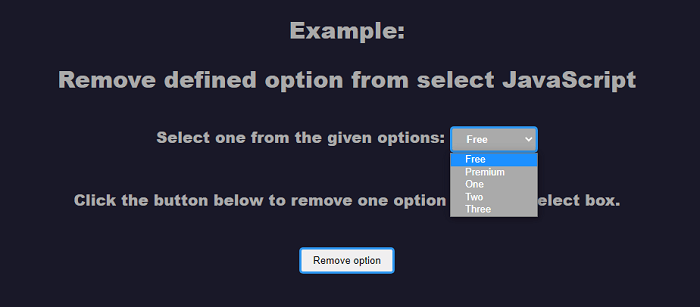 移除JavaScript中的选择列表选项
