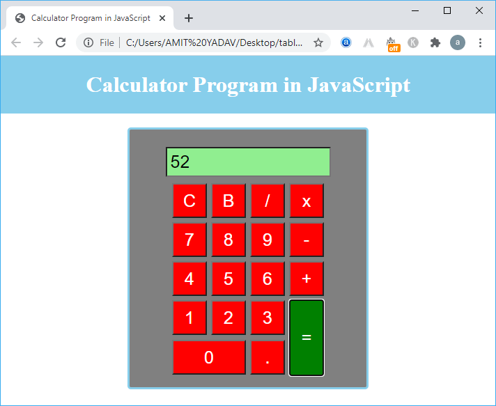 JavaScript 计算器