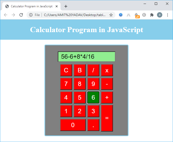 JavaScript 计算器