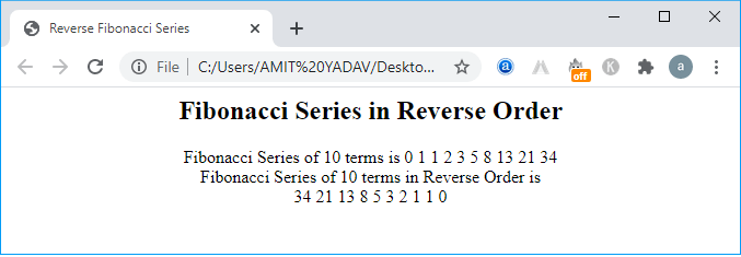 在JavaScript中的Fibonacci数列