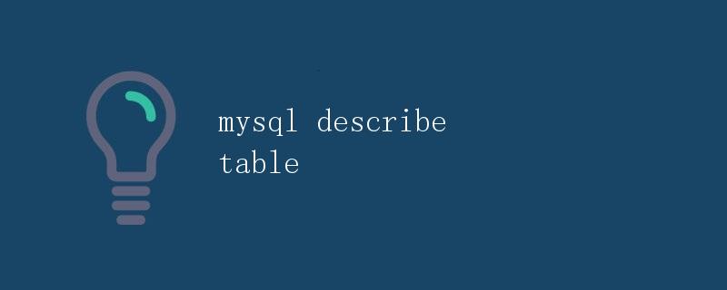 MySQL DESCRIBE TABLE