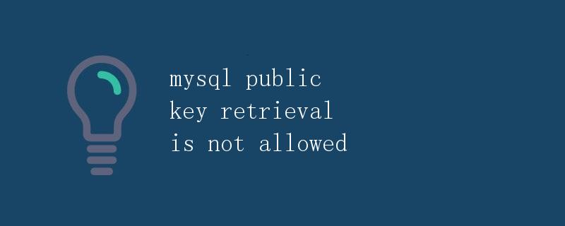 MySQL public key retrieval is not allowed
