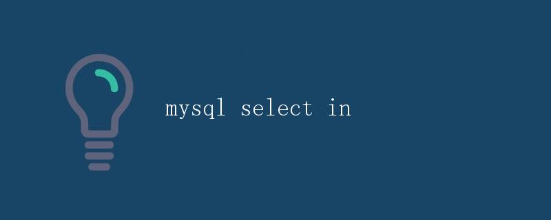 MySQL SELECT IN详解