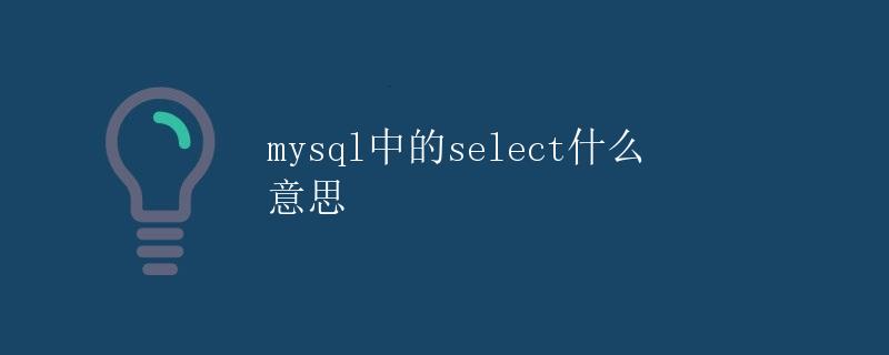 mysql中的select什么意思