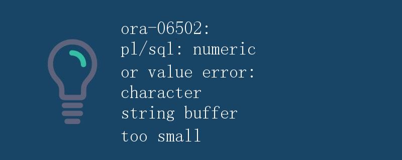 深入探讨ORA-06502错误的原因和解决方案