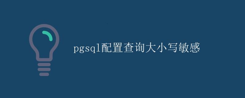 pgsql配置查询大小写敏感