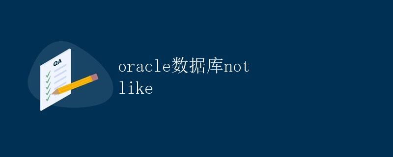 Oracle数据库 Not Like