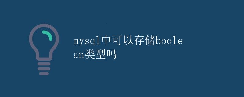 mysql中可以存储boolean类型吗