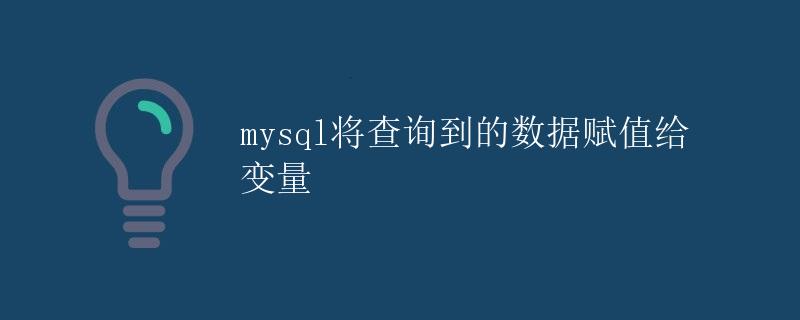 MySQL将查询到的数据赋值给变量