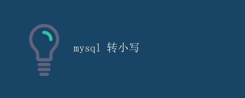 MySQL 转小写