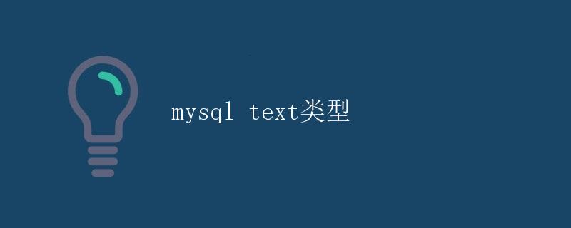 MySQL TEXT类型