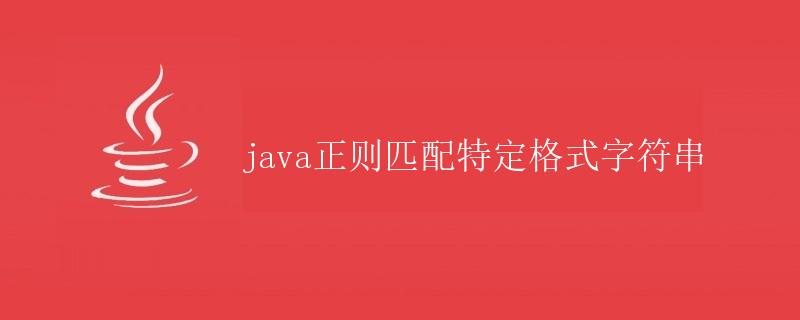 Java正则匹配特定格式字符串