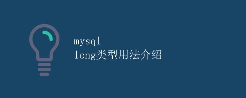 MySQL long类型用法介绍