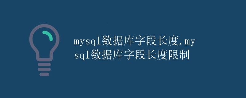 mysql数据库字段长度限制