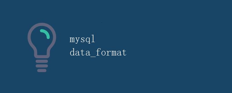 MySQL 数据格式