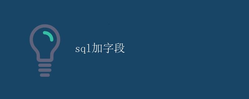 SQL加字段