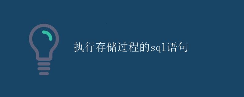 执行存储过程的SQL语句