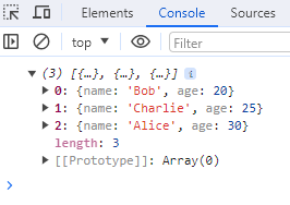 js array sort