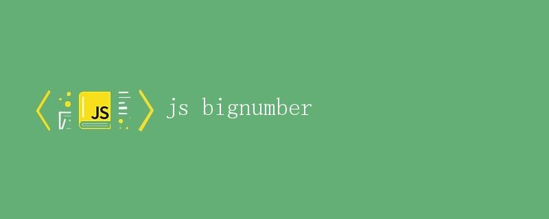 JS BigNumber - JavaScript 中的大数运算